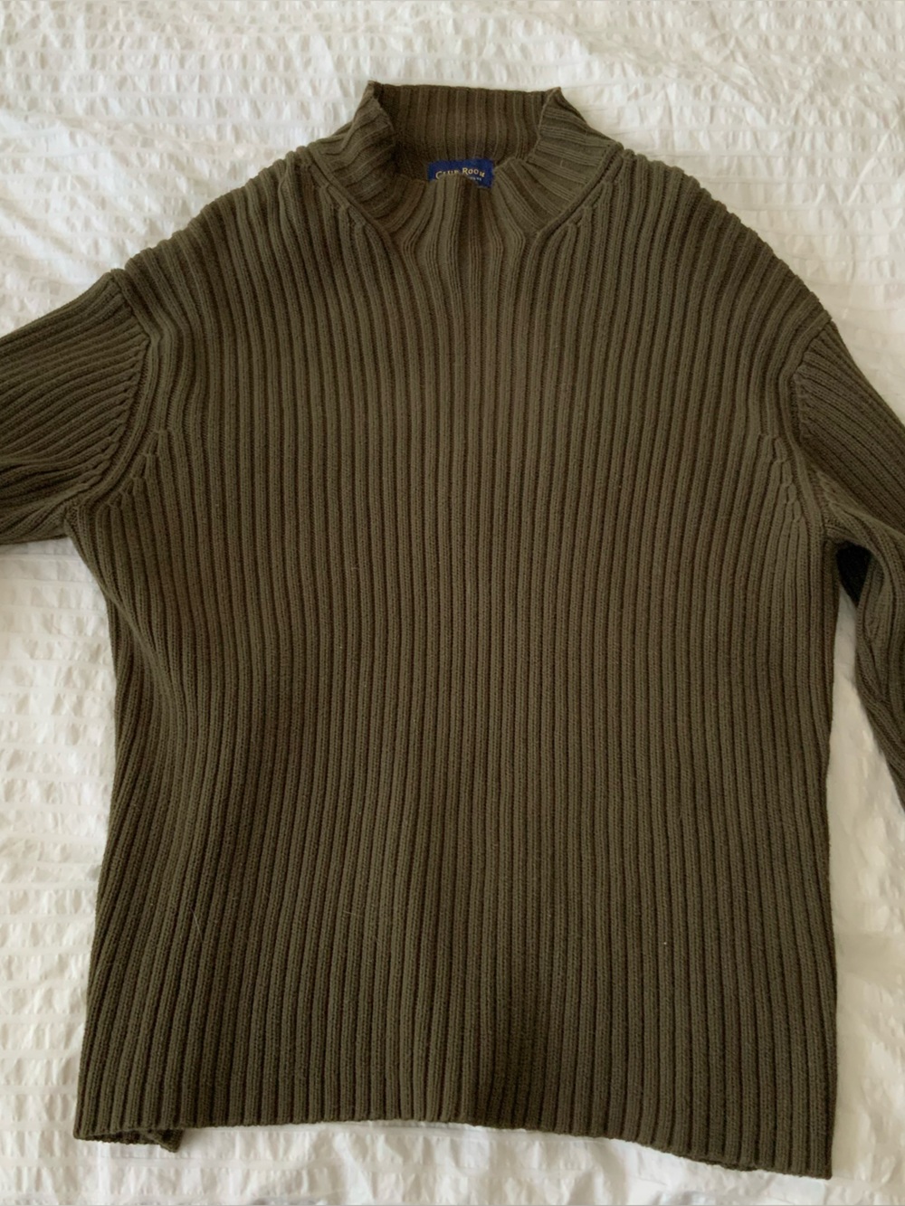 Club Room Olive Green Ribbed Mock Neck Sweater
